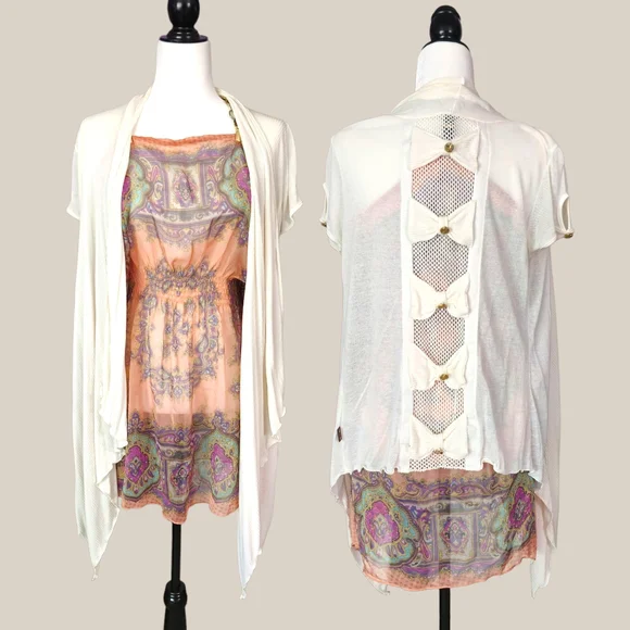 d.i.a Gyaru Cream Bow Shawl Top One-Size Japan - Picture 1 of 6